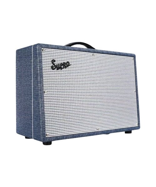 Supro 1968RK Keeley 12 25W 1X12 Tube Guitar Combo Amp Blue - El Cajon Guitars and Music