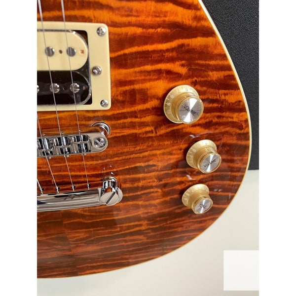 Tagima Mirach Flamed Transparent Amber with Real Rosewood Fretboard Hardshell Case Included - El Cajon Guitars and Music