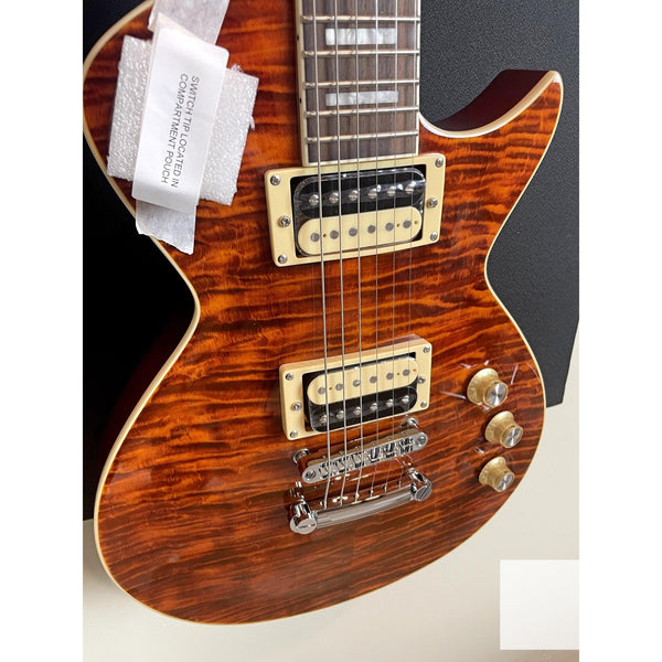 Tagima Mirach Flamed Transparent Amber with Real Rosewood Fretboard Hardshell Case Included - El Cajon Guitars and Music