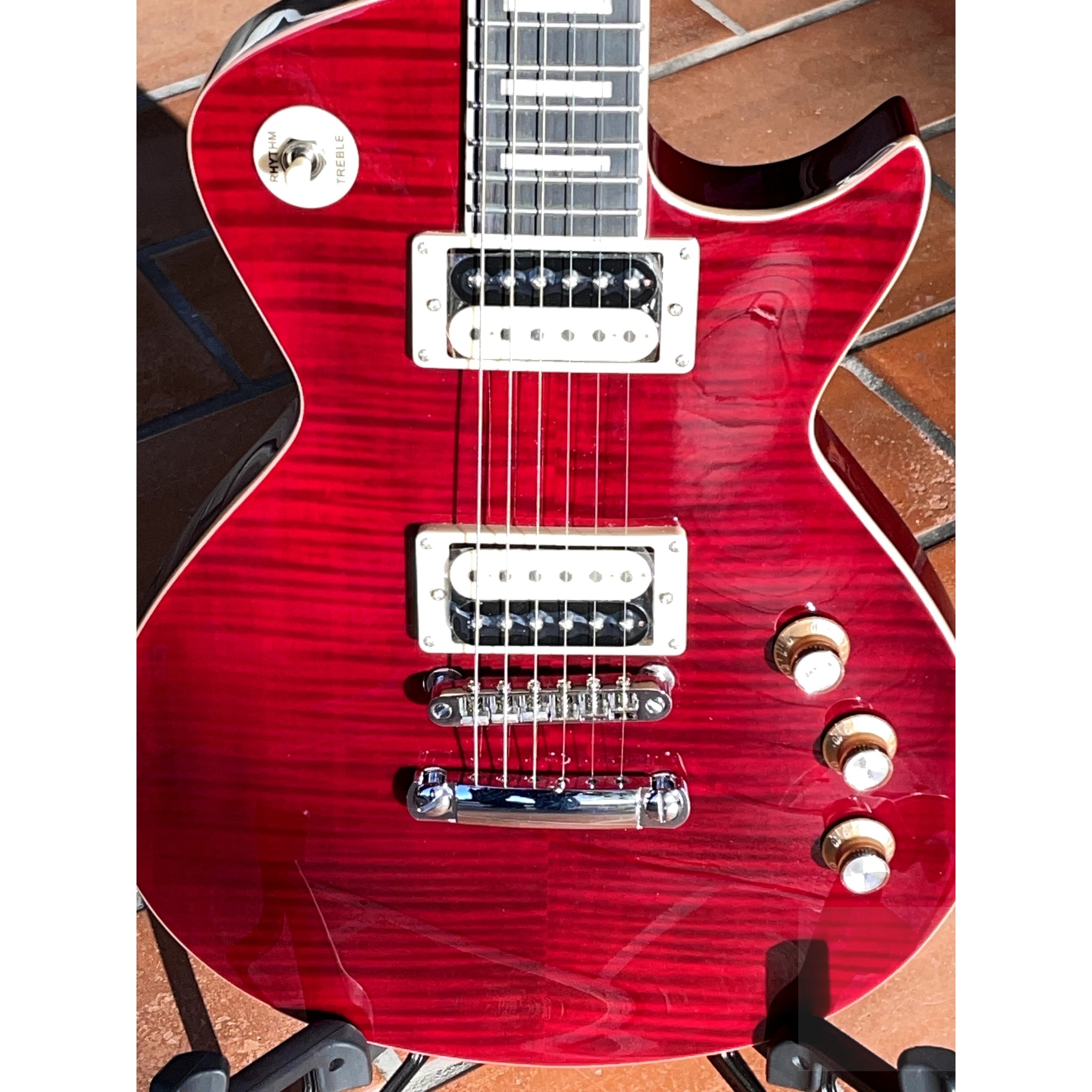 Tagima Mirach Transparent Red Flamed Maple with Hardshell Case - El Cajon Guitars and Music