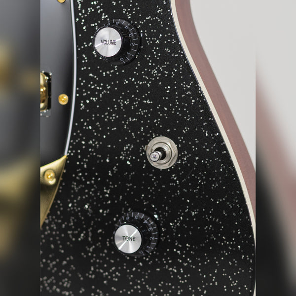 Tagima Rocker SV-2 volume and tone controls on black glitter finish