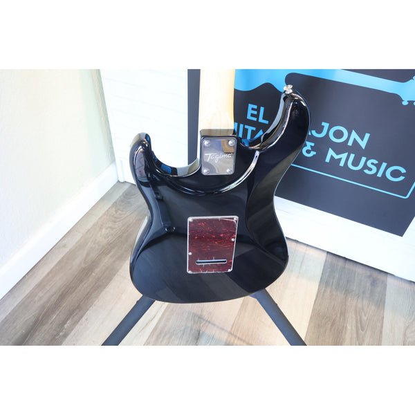 Back body view of the Tagima T-635 Classic Black Electric Guitar with Lace Sensor Red/Silver/Blue Pickups