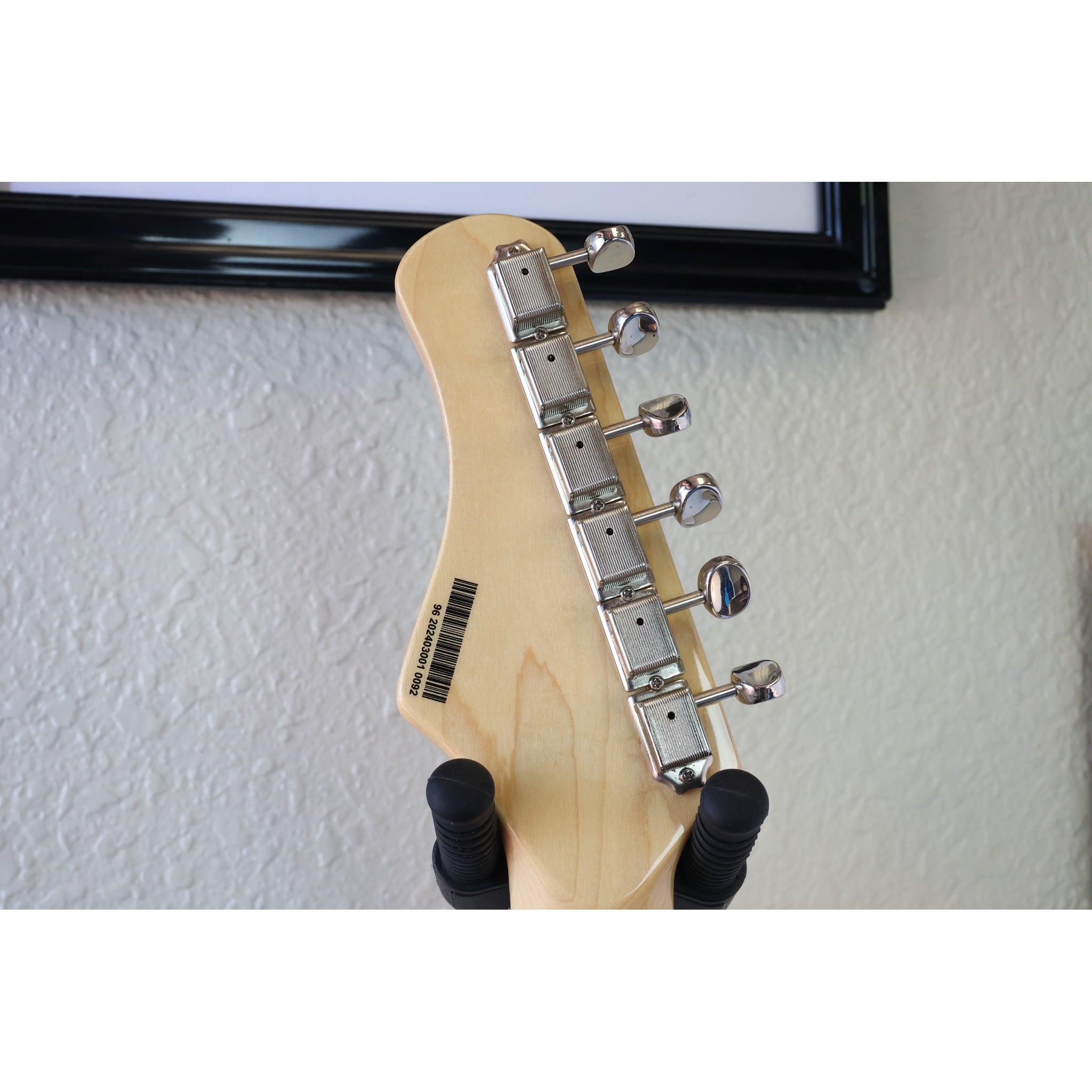 Rear headstock on the Tagima T-635 Classic Black Electric Guitar.