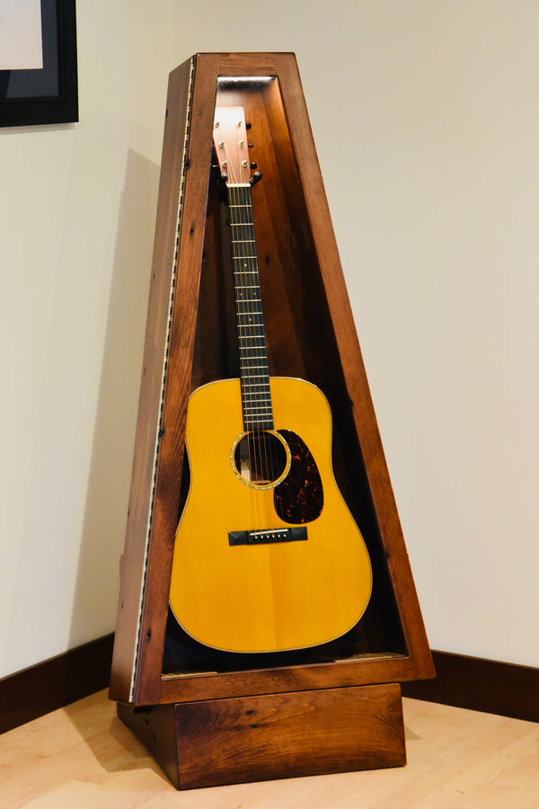 ClimaStand Triangle Humidor with Base - 300 Year Old Reclaimed Wood with Boston Stain