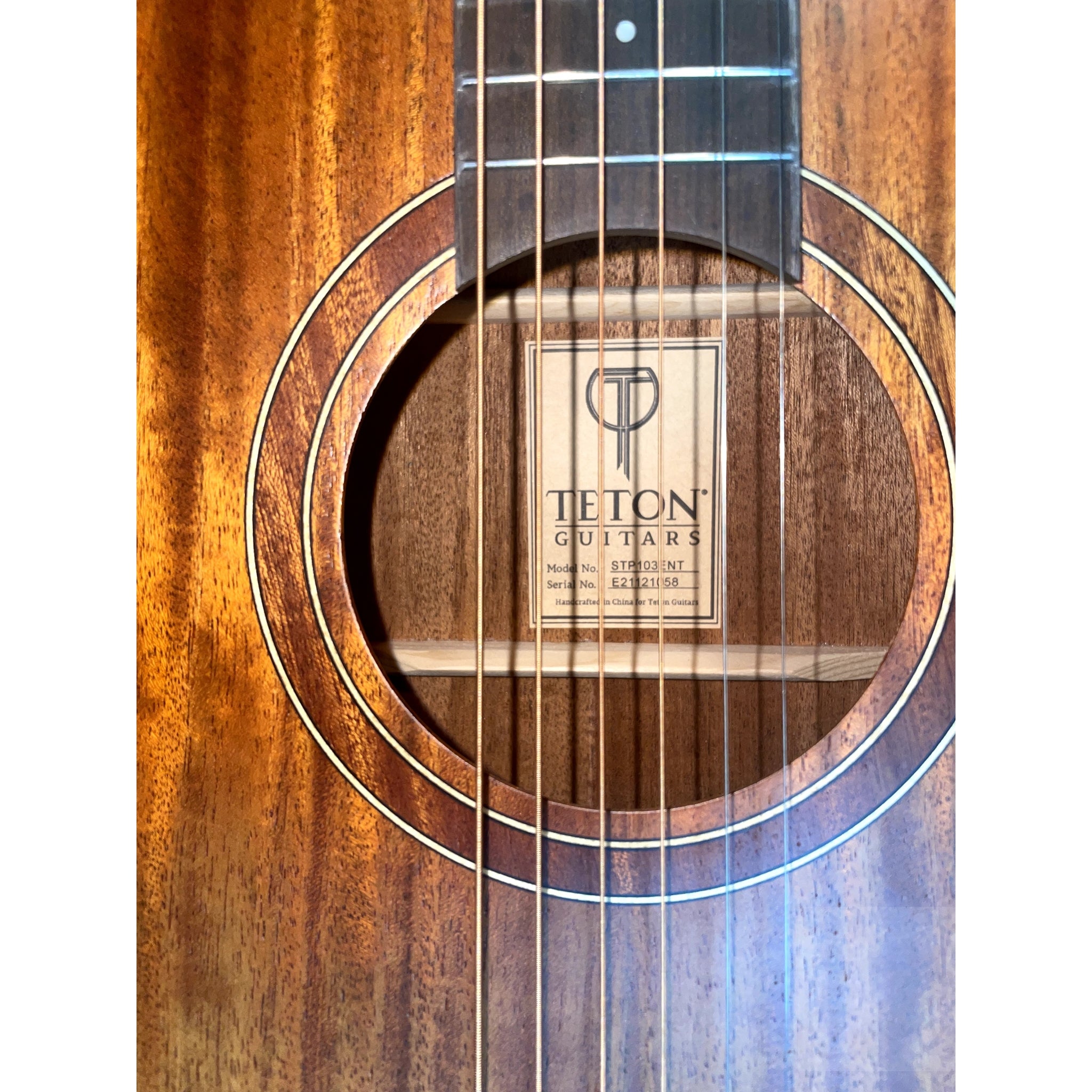 Teton Mahogany Parlor Acoustic Electric Guitar STP103ENT - El Cajon Guitars and Music