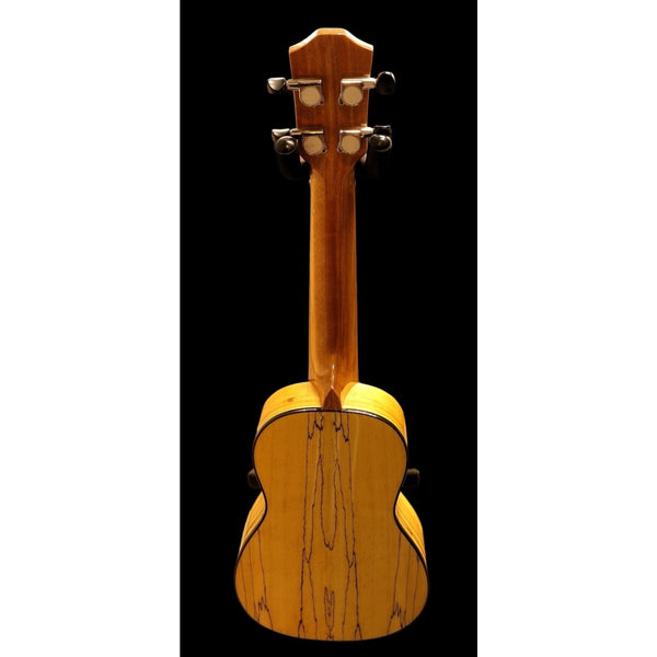 Teton TS130SMG soprano ukulele, spalted maple back and neck, rear view