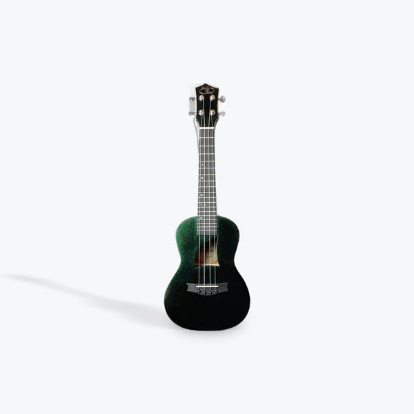 Ukulele - EDDY FINN OCEAN KING CONCERT EFOK - OS GREEN SPARKLE - El Cajon Guitars and Music