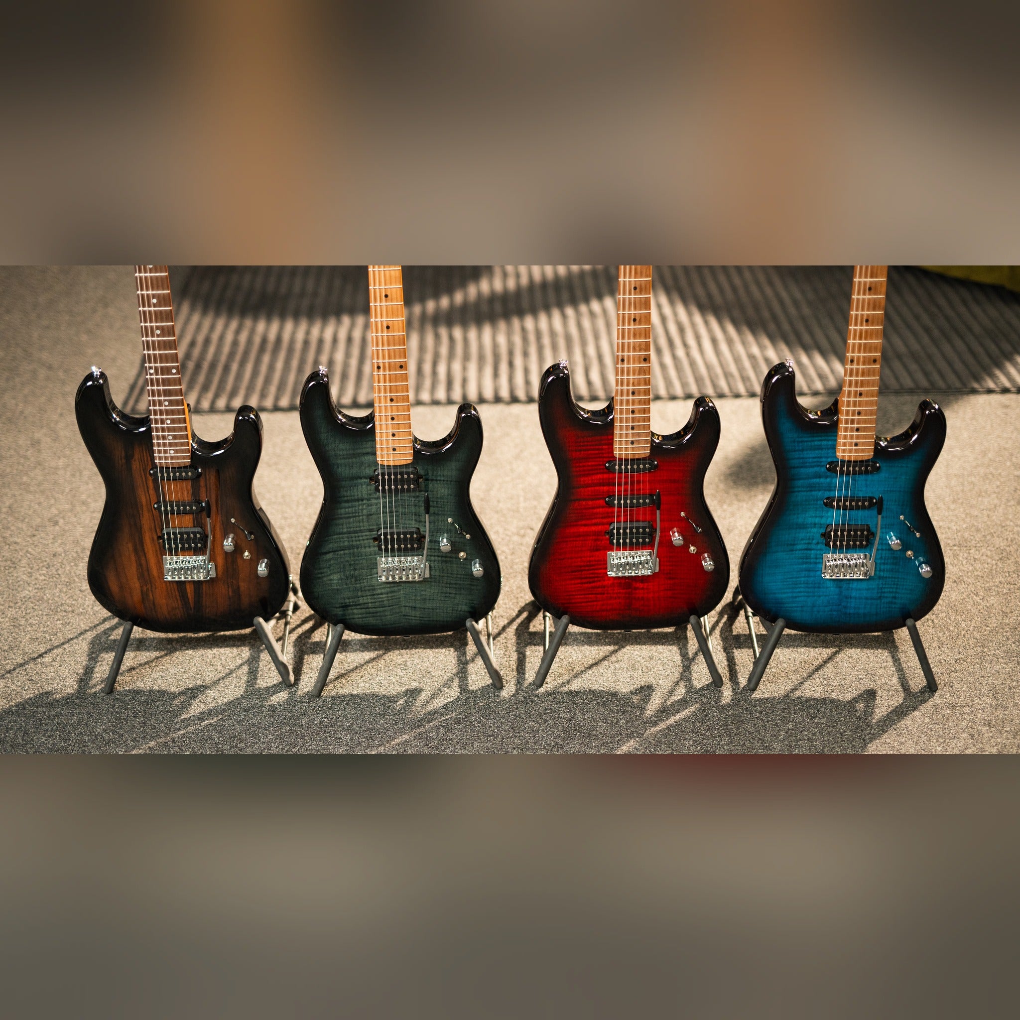 Washburn Sonamaster Elite series guitars side by side